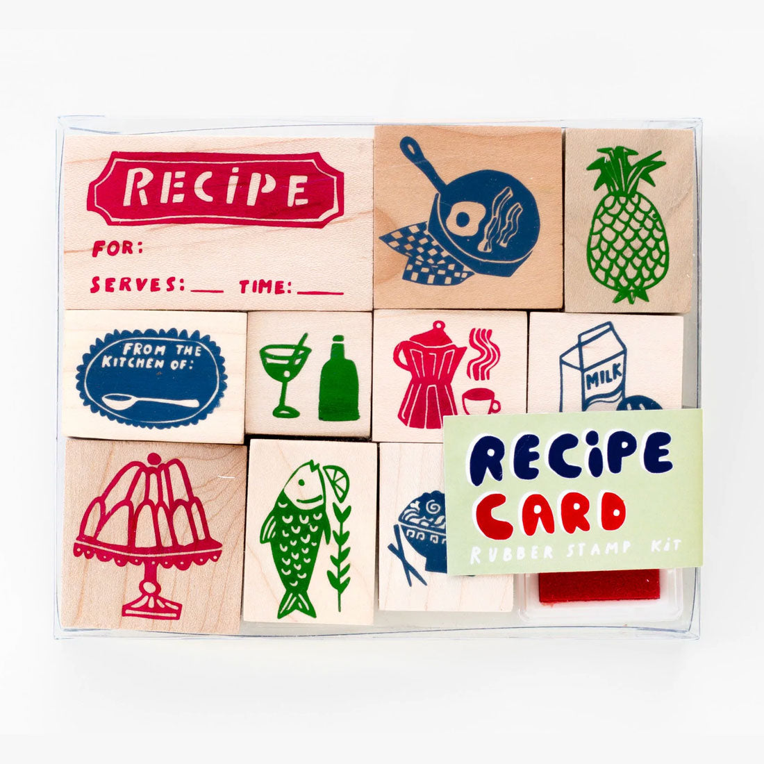 Yellow Owl Workshop Recipe Card Rubber Stamp Kit