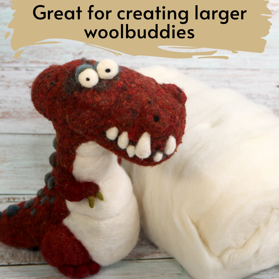 1lb White Core Wool for Needle Felting