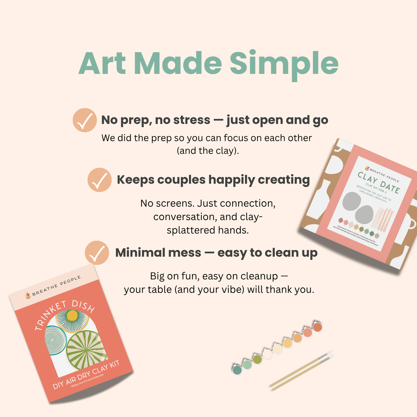 Breathe People - Deluxe Clay Date Activity Kit- Clay Kit for Two