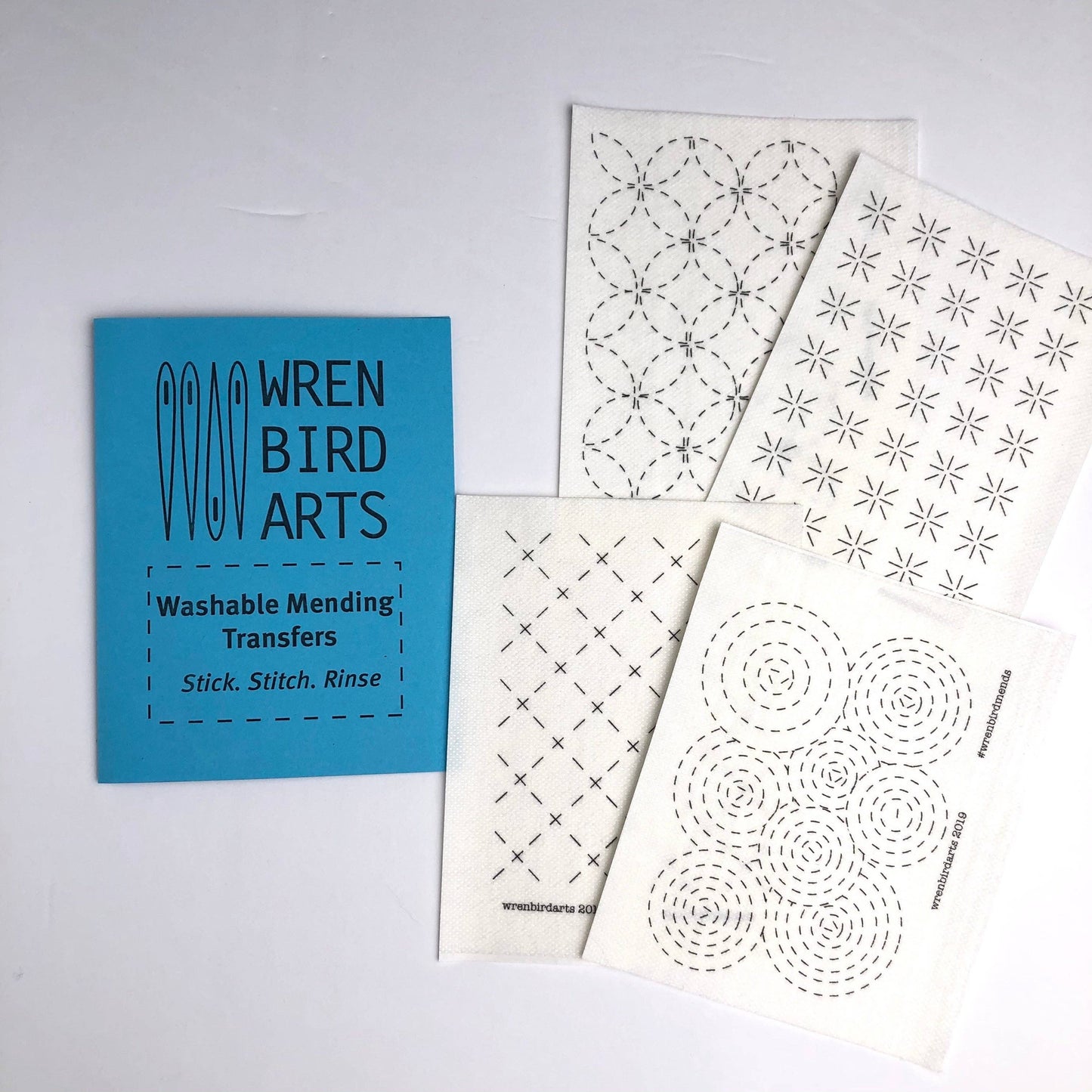 Washable Mending Patterns #1 Blue