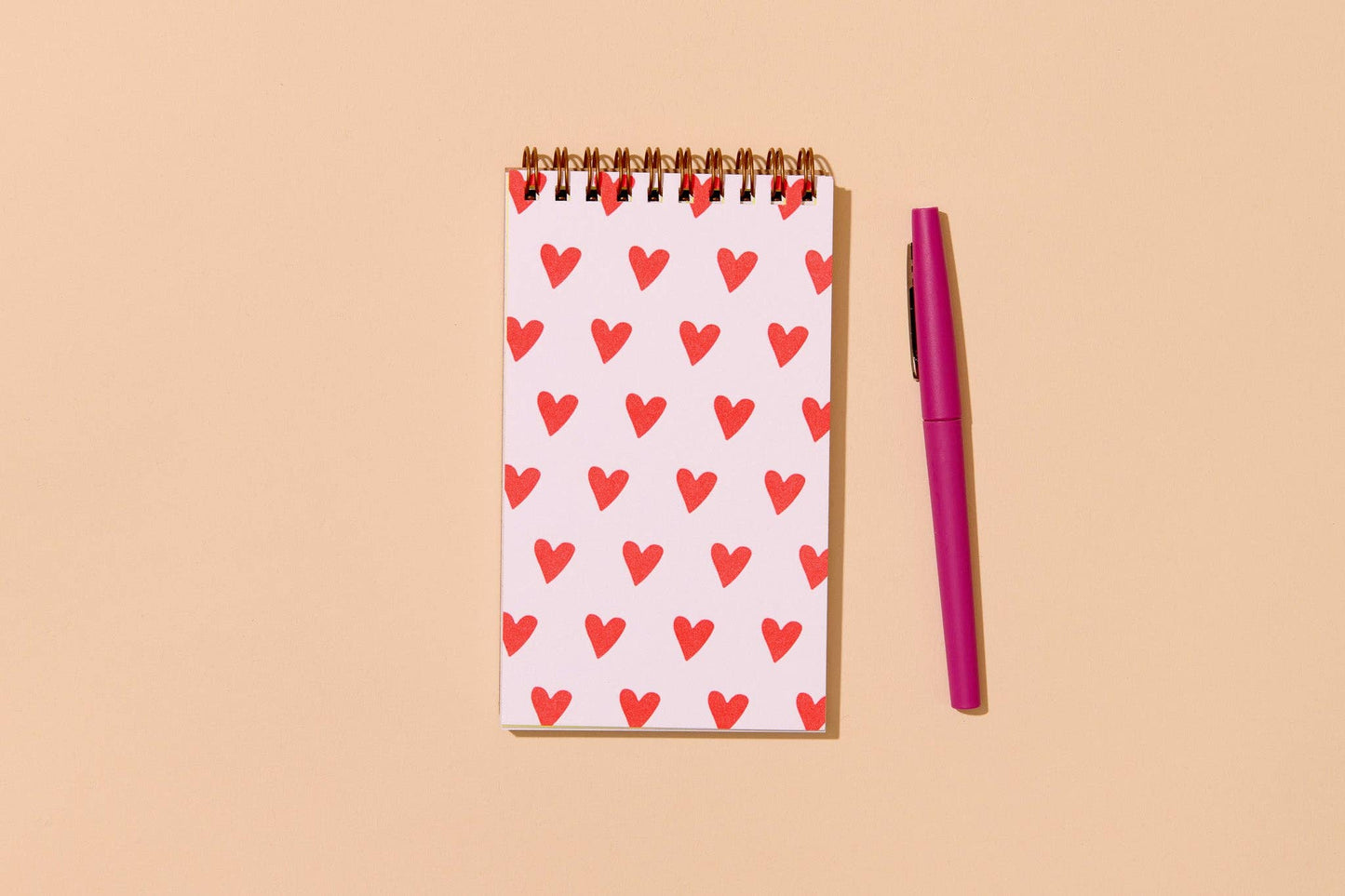 Hearts Letterpress Pocket-size Spiral Notebook Valentine's Day Gift - Made in USA - Cute, Love - Valentines Day Gift - Stocking stuffer, Holiday, Gift Guide