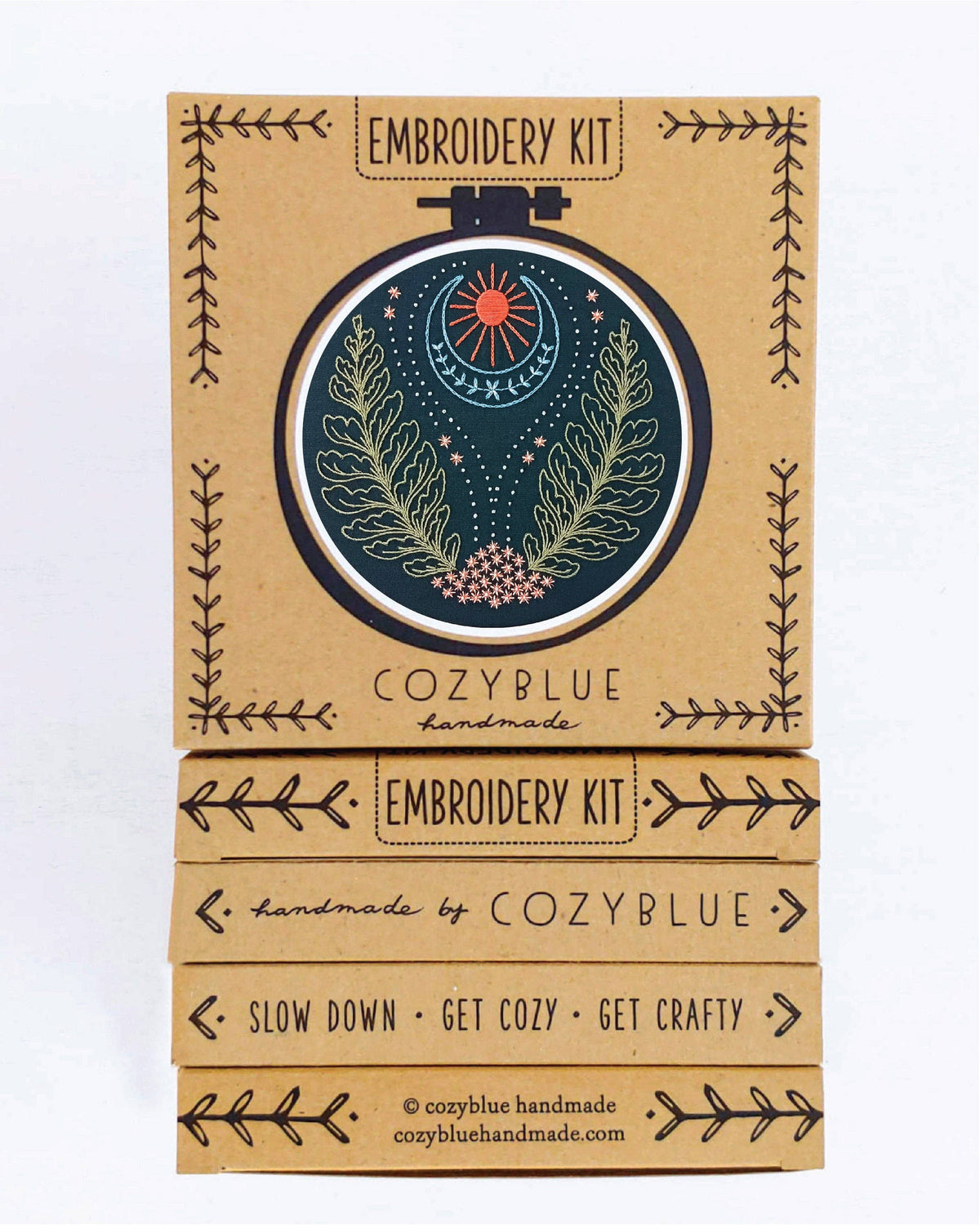 Cozy Blue Blue moon embroidery kit