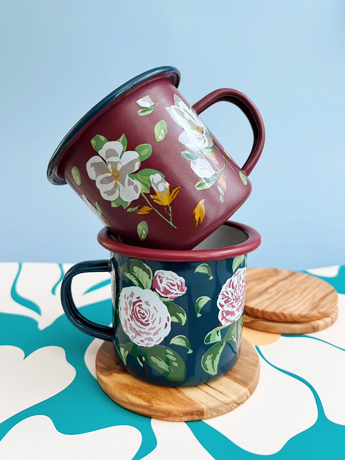 Floral Enamel Mug