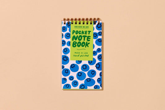 Modern Summer Letterpress Small Spiral Notebook — Blueberry