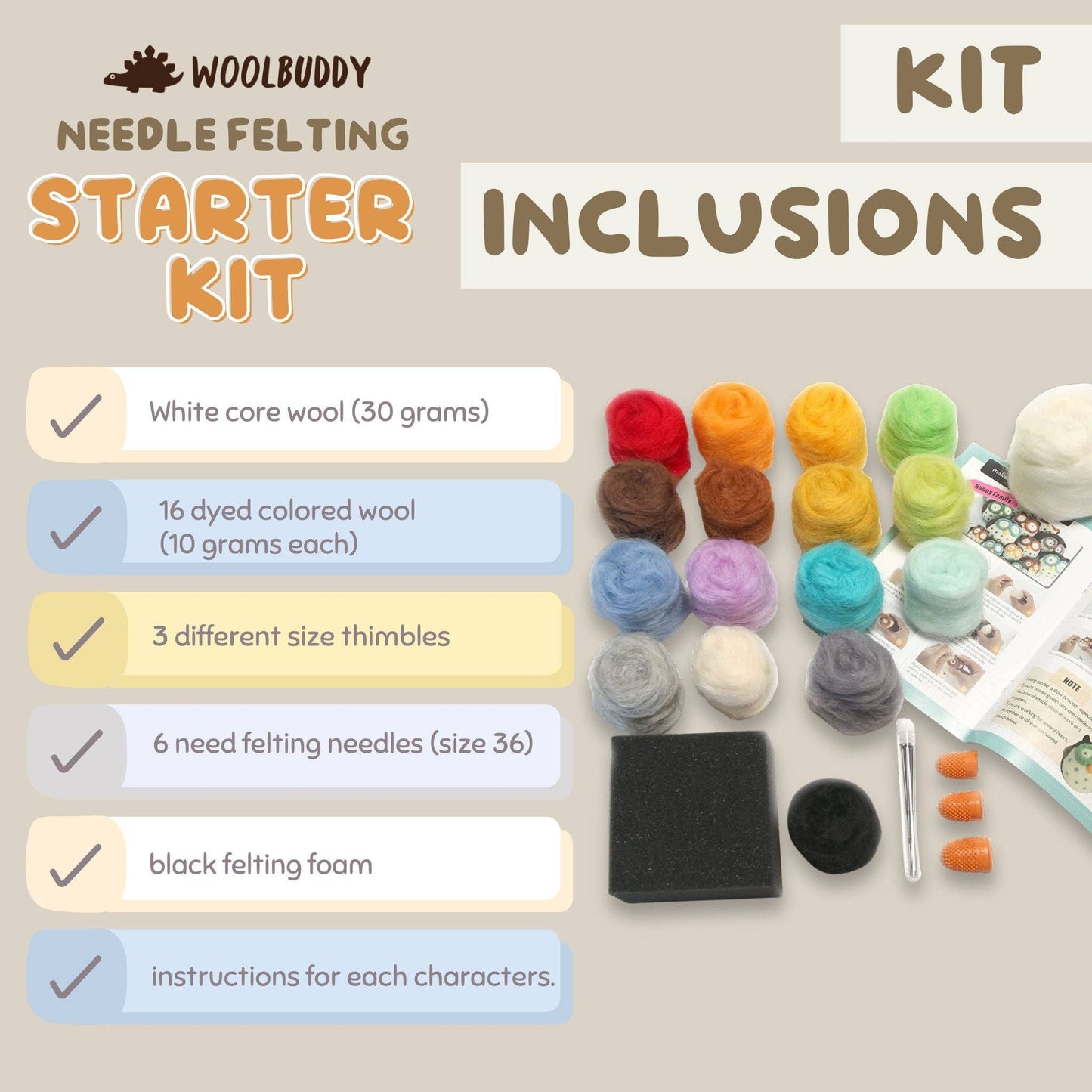 DIY Needle Felting Starter Kit – All-in-One Wool Craft Set