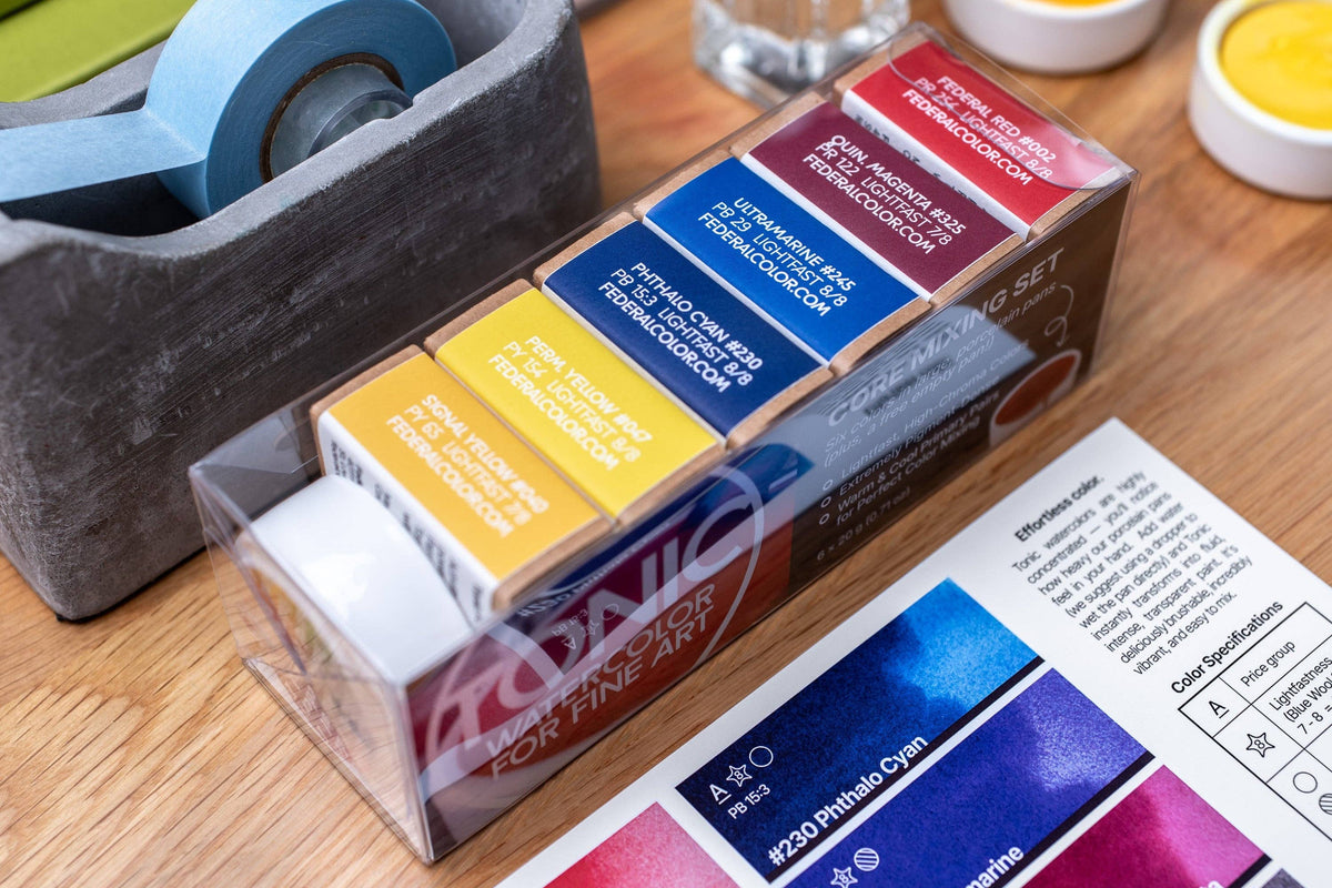 Federal Color Tonic Watercolor, Core Mixing Set of 6