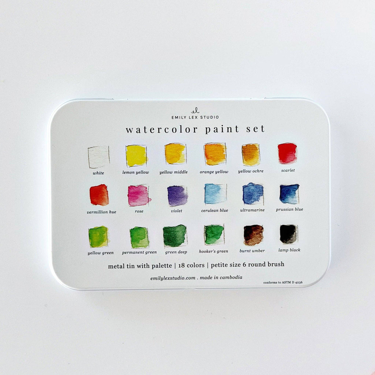 PS-18-color-box Watercolor paint set 18 colors with brush