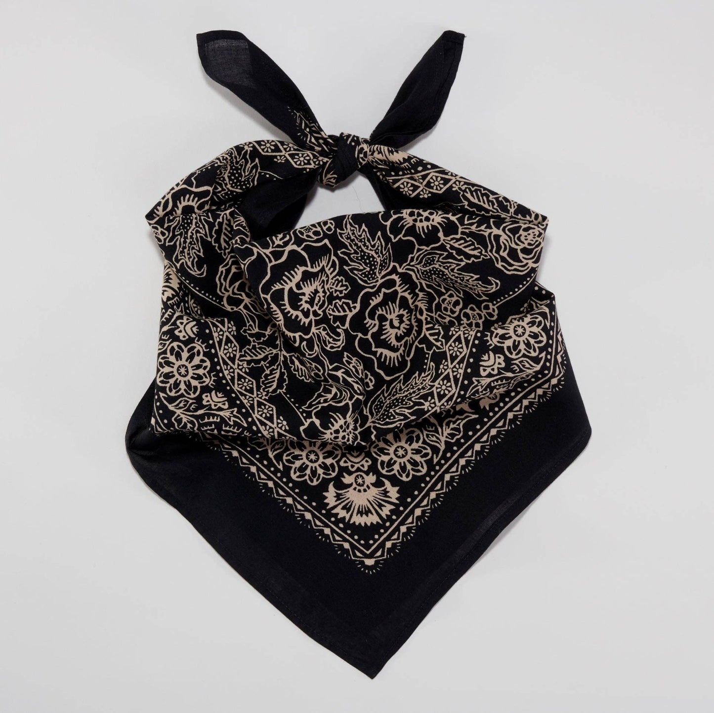 Cotton Rosey Bandana | Black