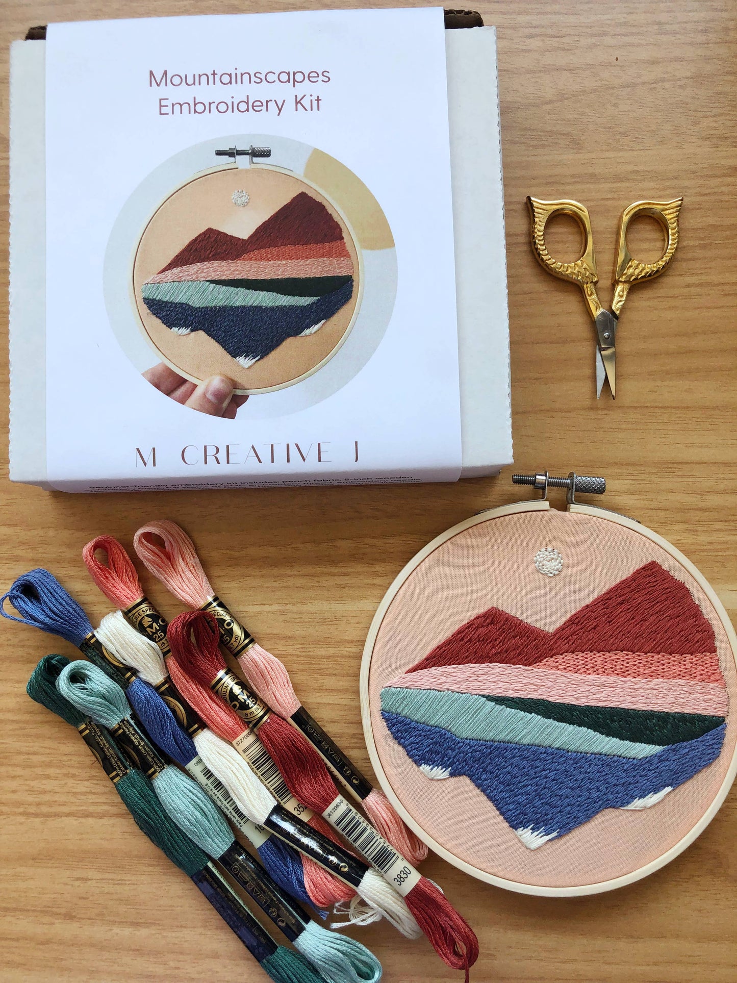 Mountainscapes - Intermediate Hand Embroidery DIY Craft Kit