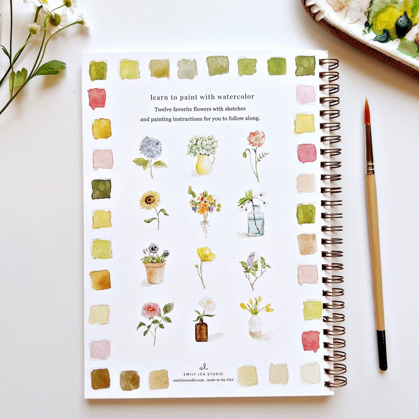 Emily Lex Studio - Flowers watercolor workbook