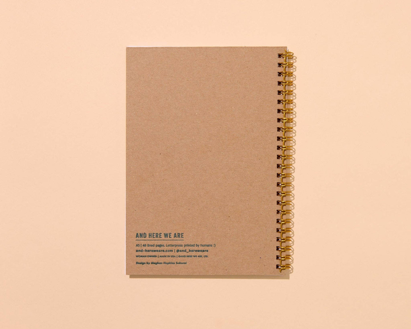 Modern Summer Letterpress A5 Spiral Notebook — Strawberry