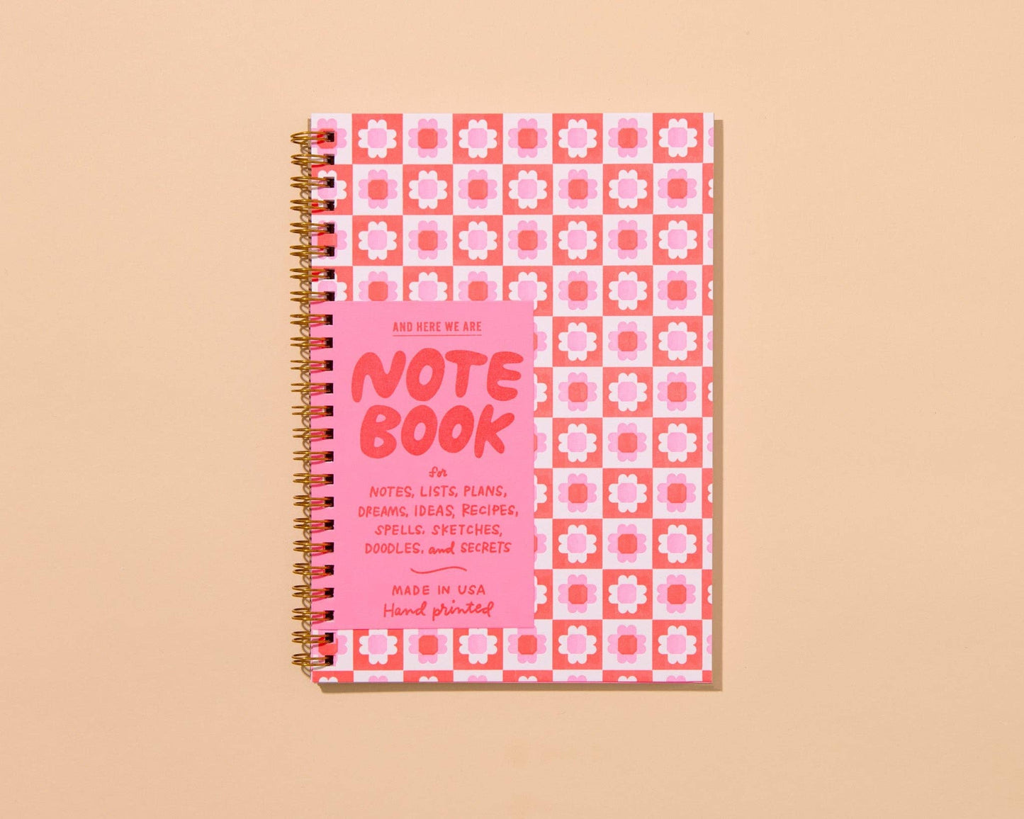 Modern Floral Letterpress A5 Spiral Notebook — Blume Quilt