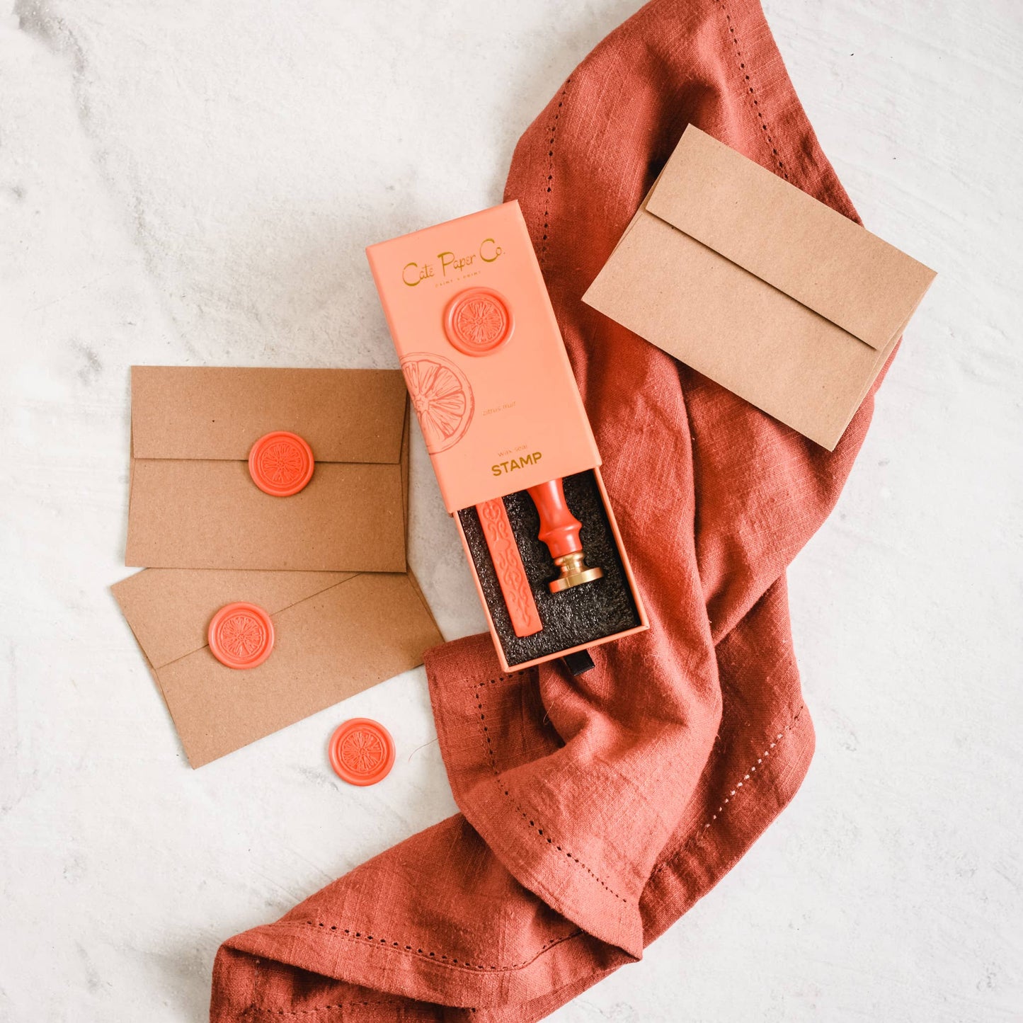 Cait Paper Co. Wax seal stamp and wax stick set