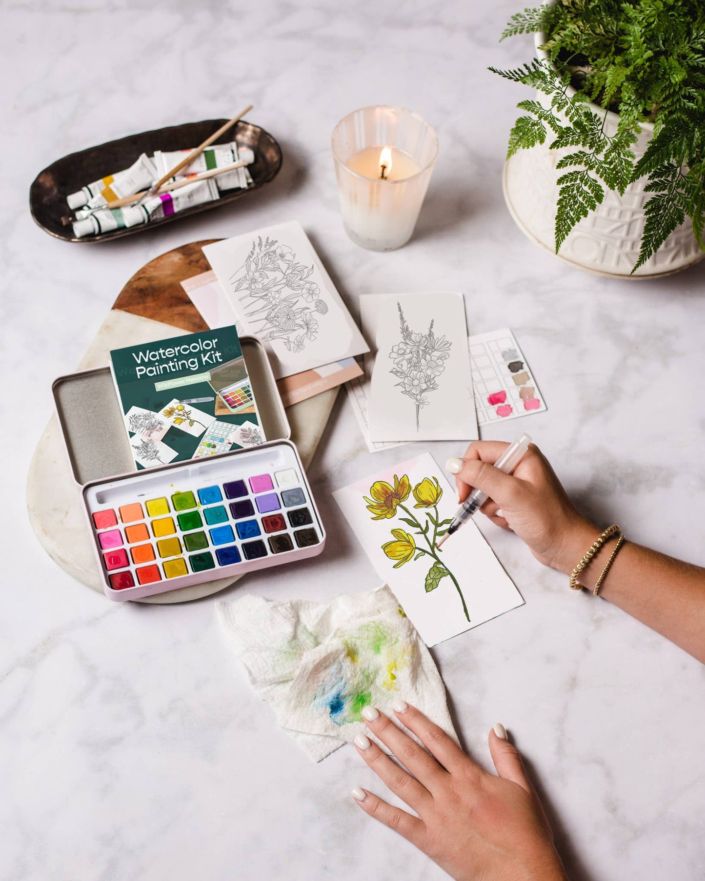 Cait Paper Co. Wildflower Meadow watercolor painting kit