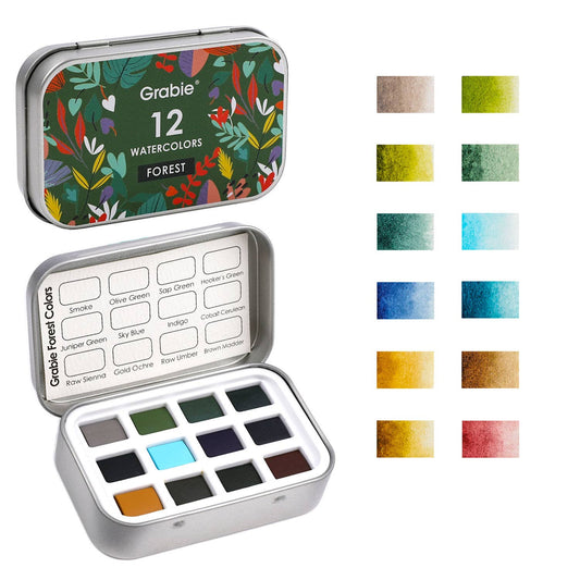 Watercolor Pocket Set of 12 - Forest Colors