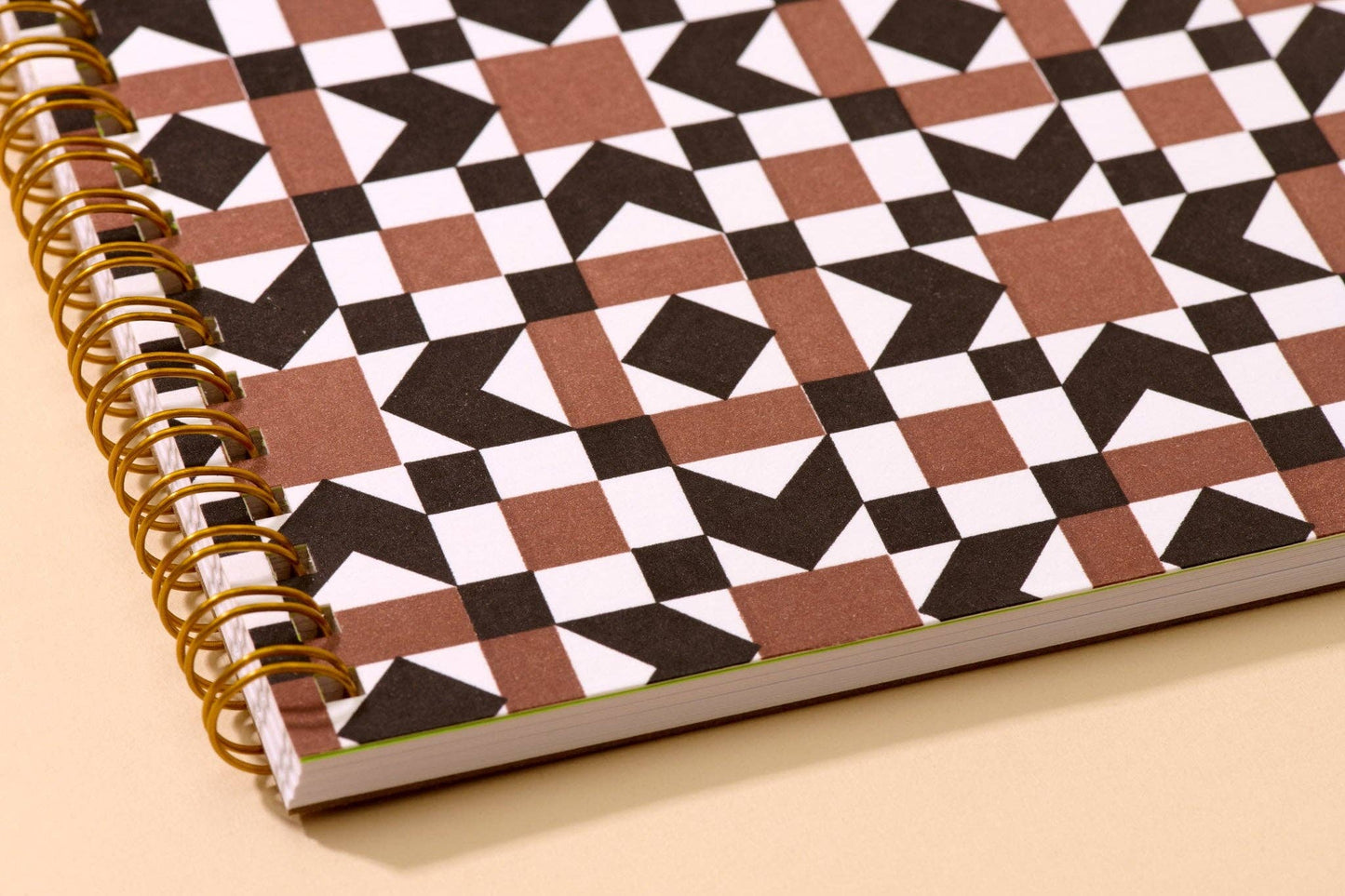 Autumn Quilt Letterpress Spiral Notebook - Made in USA - Stocking stuffer, Holiday, Gift Guide