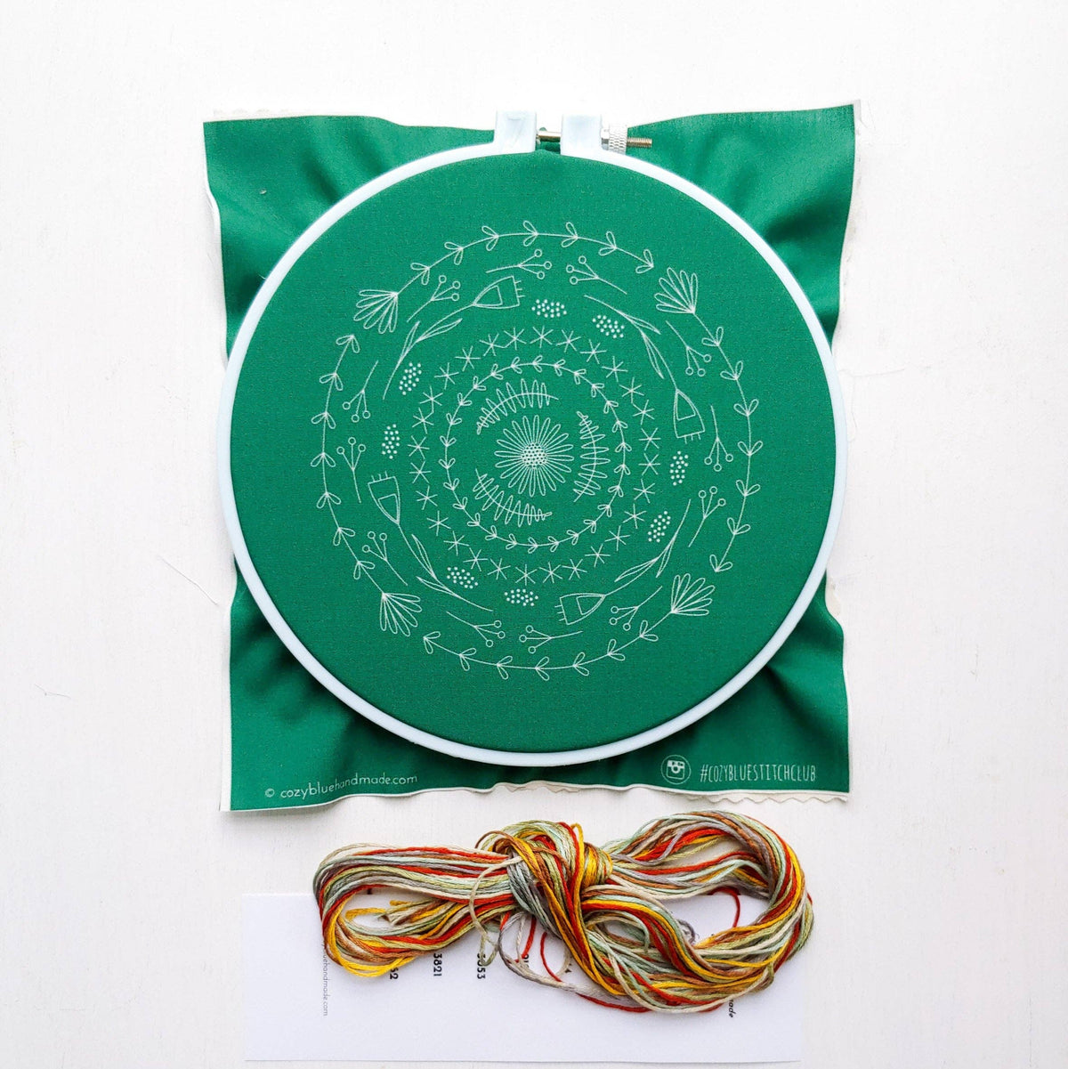 Cozy Blue Greenery embroidery kit