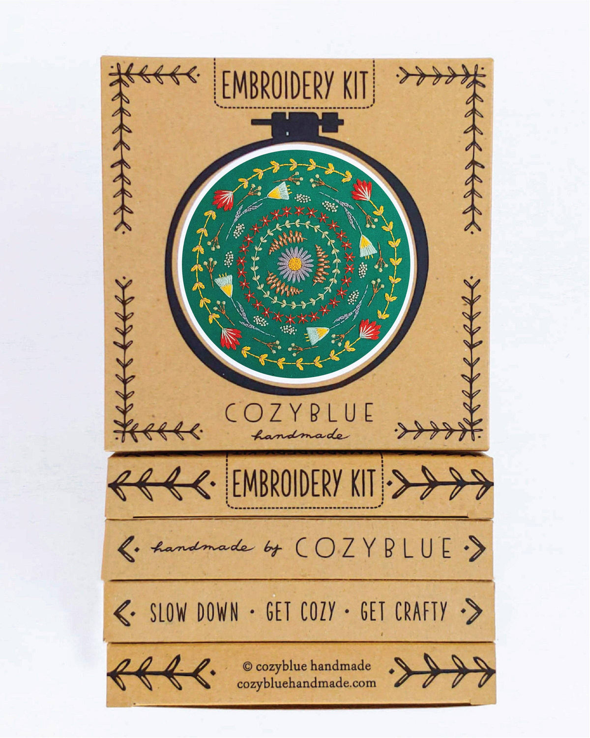 Cozy Blue Greenery embroidery kit