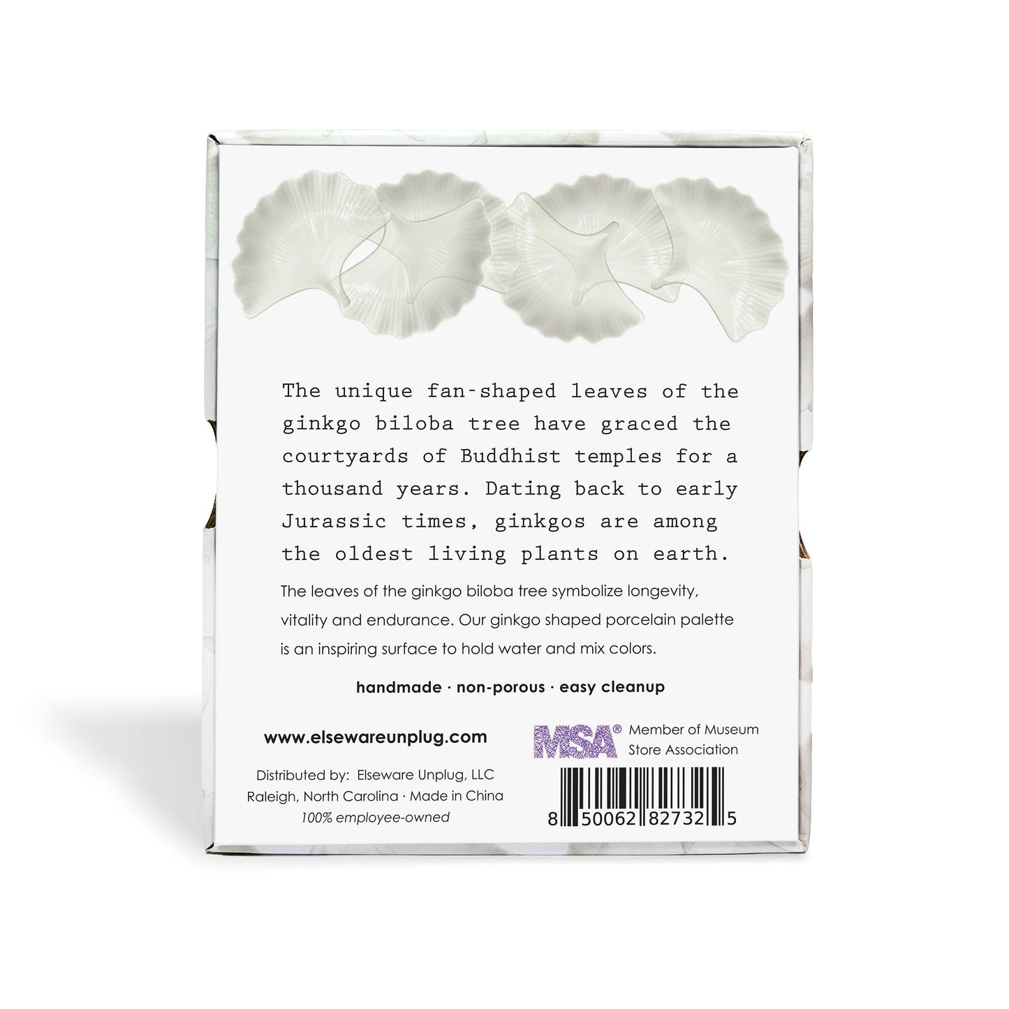 Ginkgo Leaf White Ceramic Paint Palette