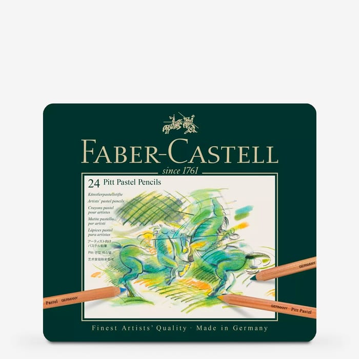 Faber-Castell Pitt 24-Color Pastel Pencils in Metal Tin