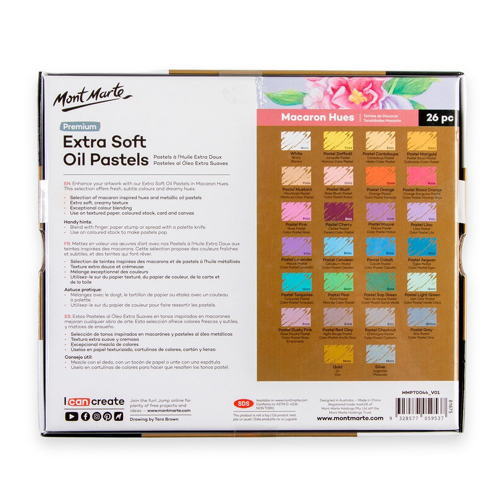 Mont Marte Extra Soft Oil Pastels 26pc