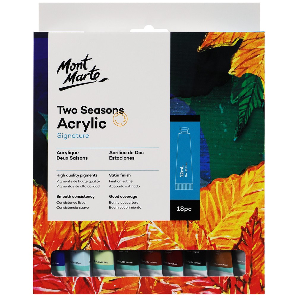 Mont Marte Two Seasons Acrylic Paint Sets 18pc x 12ml