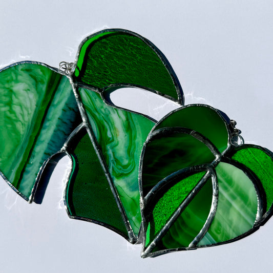 July 25 Stained Glass Plant Leaf Duo