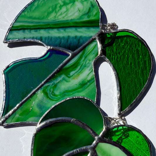 July 25 Stained Glass Plant Leaf Duo