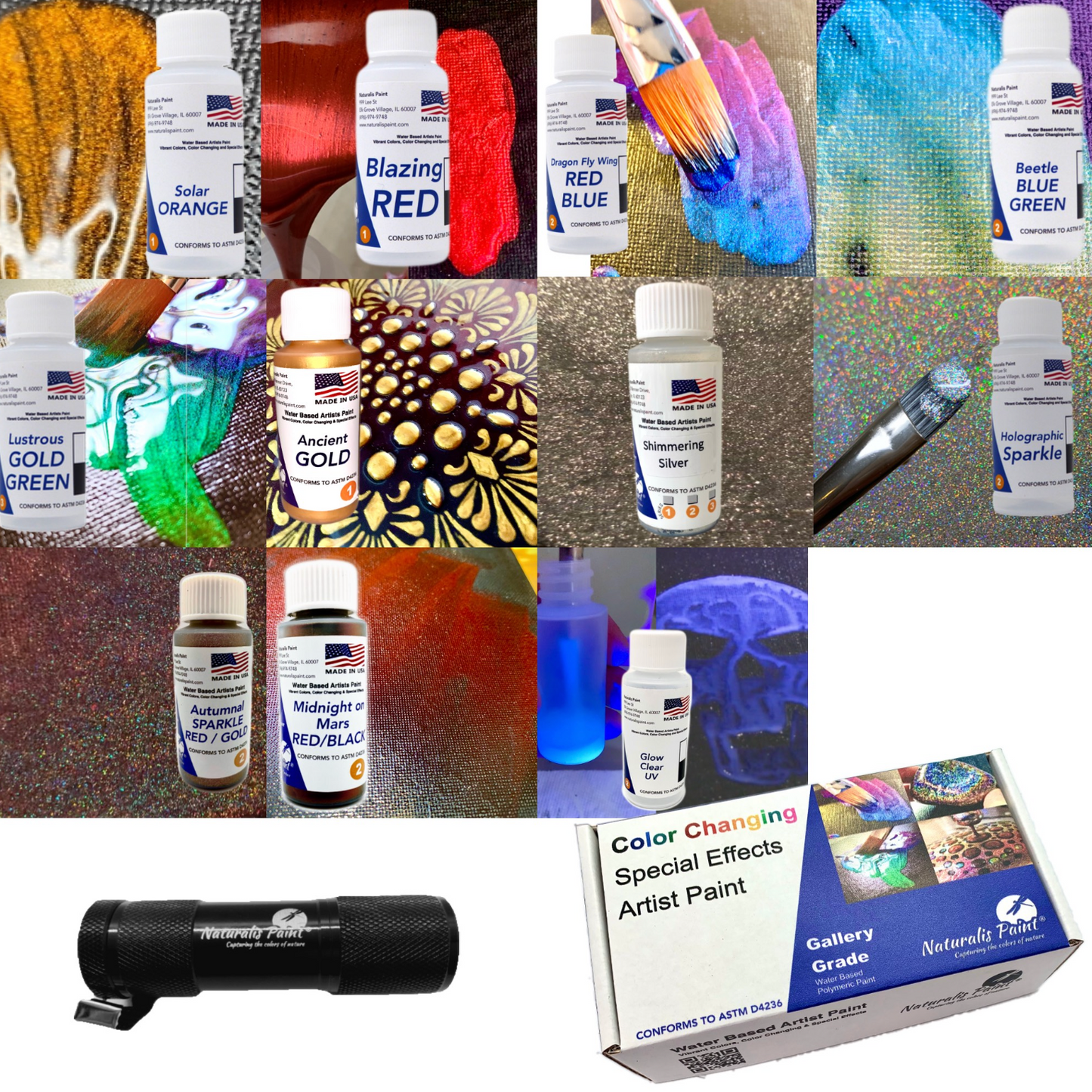 Naturalis Paint Color Changing Special Effects Artist Paint Pack (11 Colors)