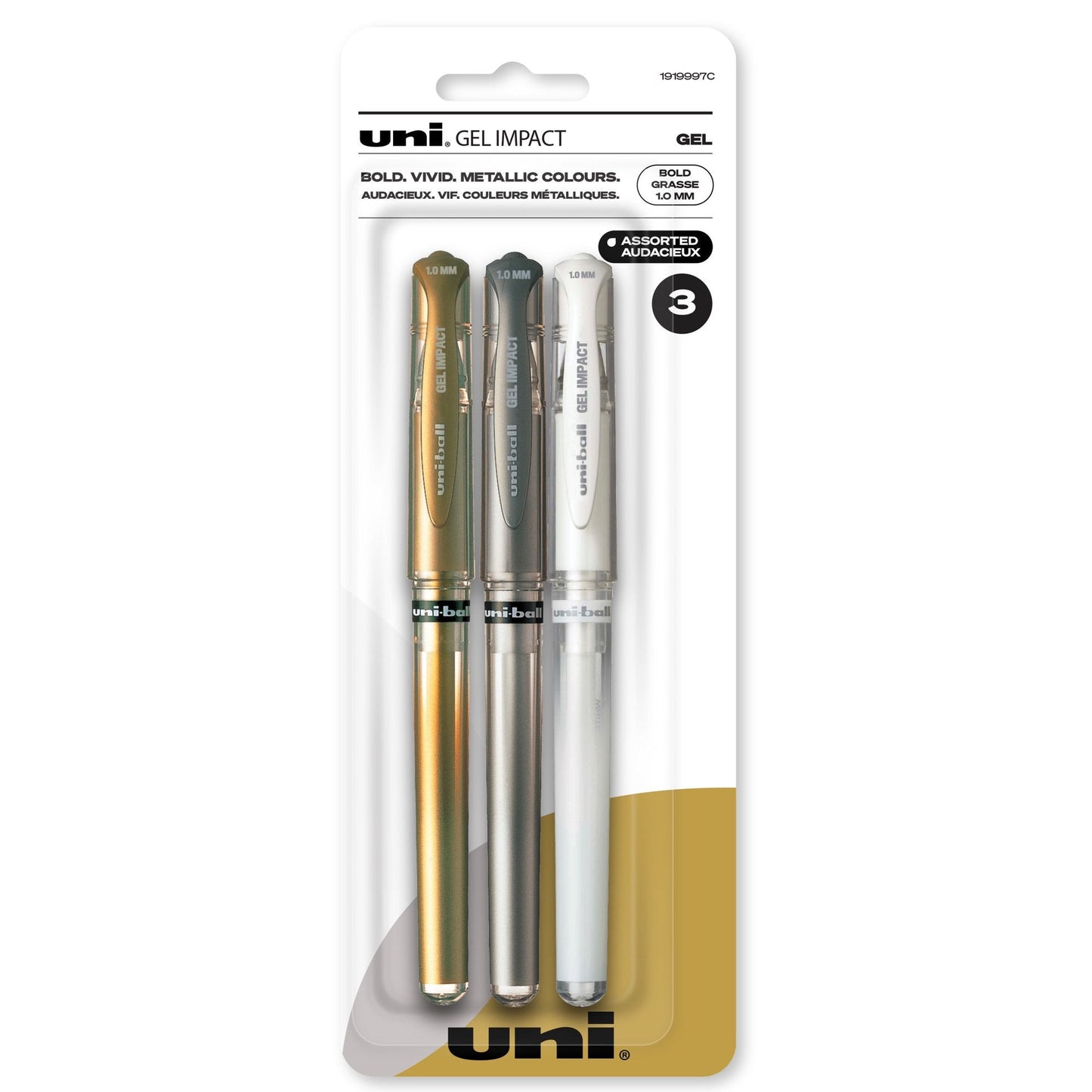 Uni-Ball Metallic Impact Gel Pen Gold