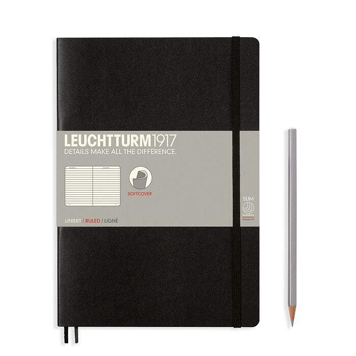 Leuchtturm1917 Classic Softcover Black Notebook Composition (B5)
