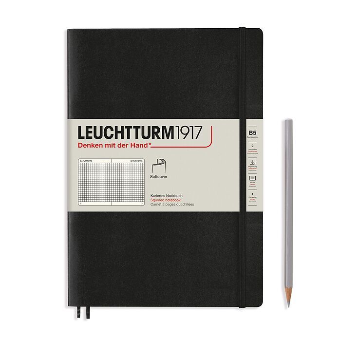 Leuchtturm1917 Classic Softcover Black Notebook Composition (B5)