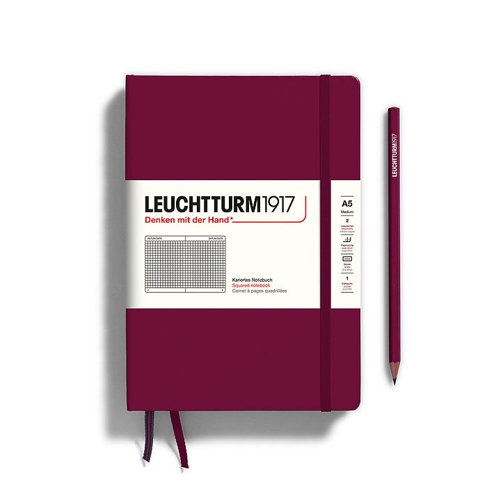 Leuchtturm1917 Classic Hardcover Port Red Notebook Medium (A5)