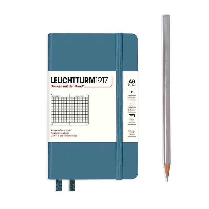 Leuchtturm1917 Classic Hardcover Stone Blue Notebook Pocket (A6)